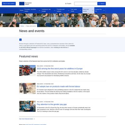 Web Commodore certified snapshot of https://europa.eu/newsroom/home_en taken at 2024-11-20 21:45:32