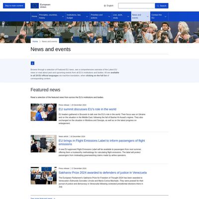 Web Commodore certified snapshot of https://europa.eu/newsroom/home_en taken at 2024-12-21 12:23:02