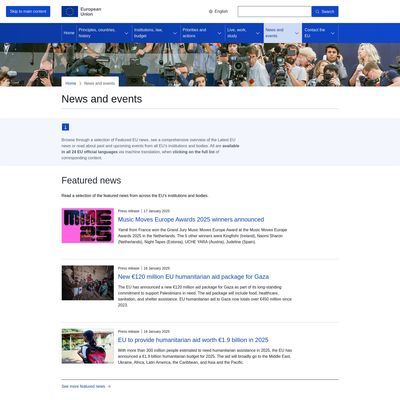 Web Commodore certified snapshot of https://europa.eu/newsroom/home_en taken at 2025-01-20 10:45:32